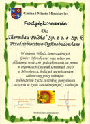 Podziekowania dla Thermbau - Gmina Mirosławiec